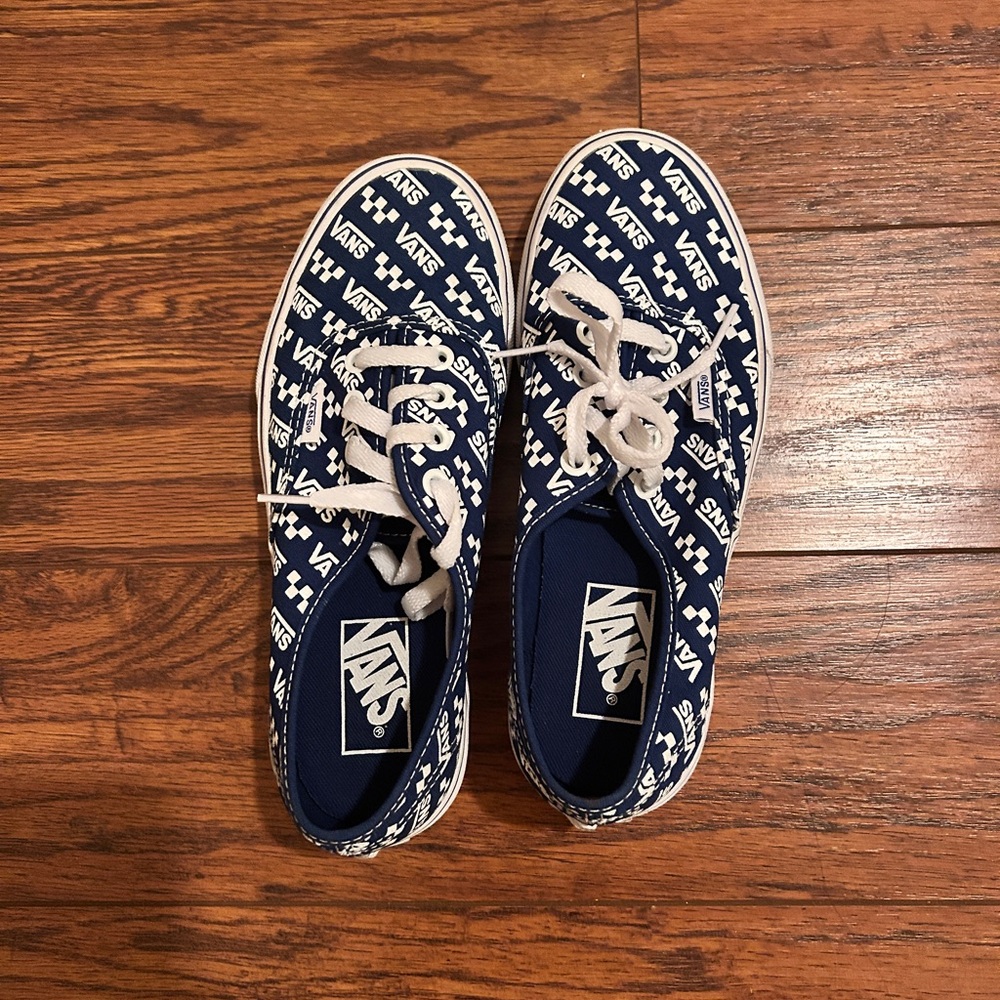 Vans Navy and White Patterned Sneakers